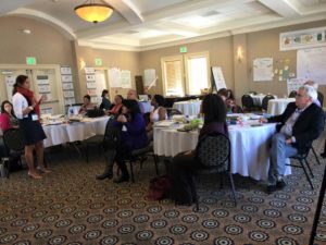 Discussing results-based leadership with the group